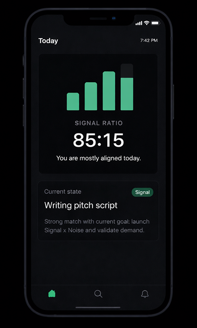 Signal x Noise app interface